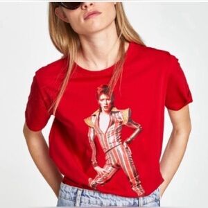 Ziggy Stardust / David Bowie T shirt by Zara Size M